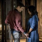 The Flash -- "Flashpoint" -- Image: FLA301b_0132b.jpg -- Pictured (L-R): Grant Gustin as Barry Allen and Candice Patton as Iris West -- Photo: Katie Yu/The CW -- é 2016 The CW Network, LLC. All rights reserved.