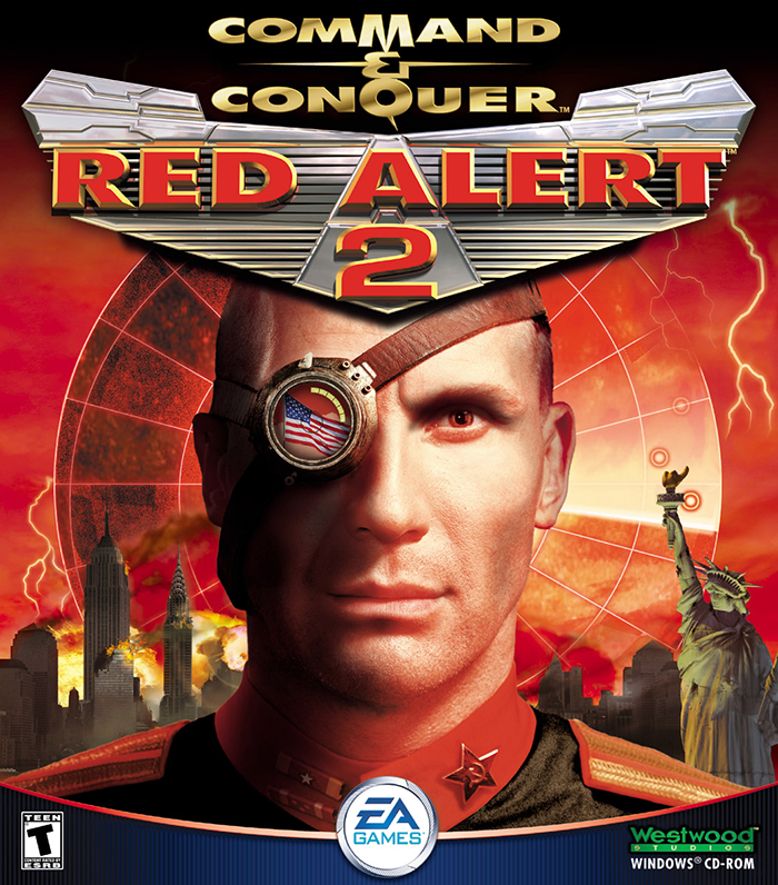Capa histórica de Command & Conquer Red Alert 2, uma das franquias ligadas às equipes Westwood