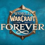 Logo oficial de World of Warcraft Forever sobre fundo azul